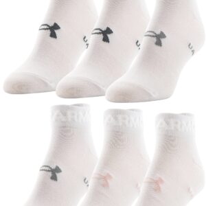 Under Armour Women's Essential Lightweight Low Cut Socks, 6-Pairs, White 2 Assorted, Medium