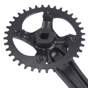 BOLANY MTB 170mm Square Taper Crankset 104BCD Narrow Wide Tooth Chainring with 32T/34T/36T /38T/40T/42T Mountain Bike Single Round Chainring and Crankset (34T)