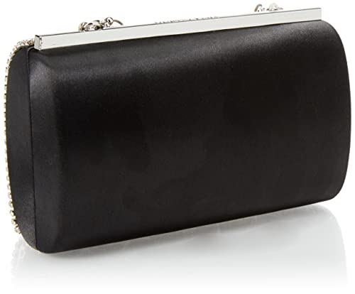 Vince Camuto Womens Bijou Minauderie Clutch, Black Satin, One Size US