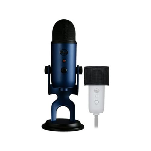 Blue Microphones Yeti USB Microphone (Midnight Blue) Bundle with Knox Gear Pop Filter (Large) (2 Items)