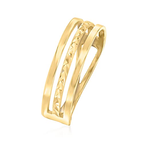 RS Pure by Ross-Simons Italian 14kt Yellow Gold 3-Row Ring. Size 6