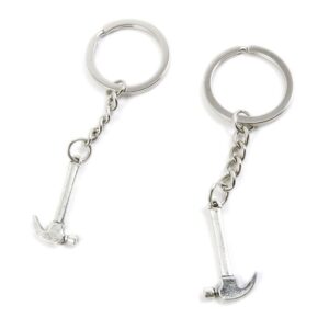 100 pieces keychain keyring door car key chain ring tag charms supplies l8xu3g hammer