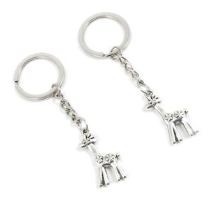 100 pieces keychain keyring door car key chain ring tag charms supplies s3ie7k sika deer giraffe