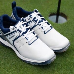 SQAIRZ Speed Men's Athletic Golf Shoes, Golf Shoes, Designed for Balance & Performance, Replaceable Spikes, Waterproof, Golf Shoes Men with Spikes, Mens Golf Shoes, Golf Footwear White/Navy