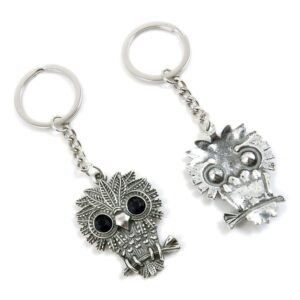 100 pieces keychain keyring door car key chain ring tag charms supplies q8ce8y cartoon owl