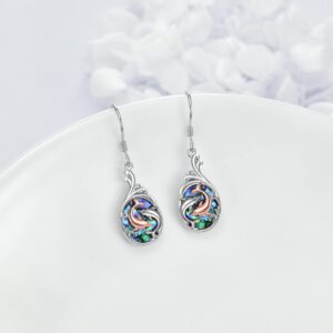 Dolphin Earrings Sterling Silver Abalone Shell Dolphin Dangle Drop Earrings Dolphin Jewelry Christmas Gifts for Women Daughter