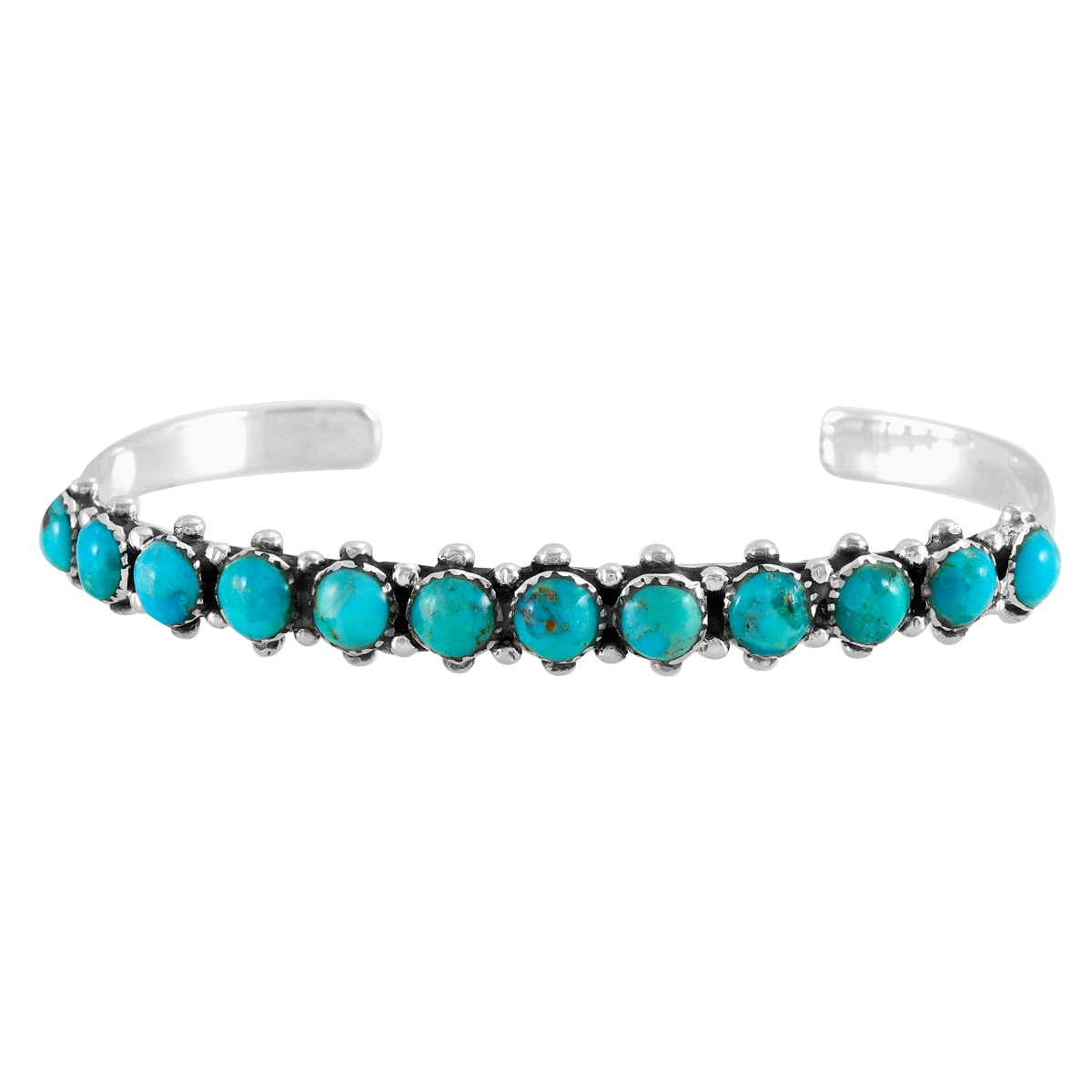 Turquoise Bracelet Sterling Silver 925 Genuine Turquoise Cuff Bracelet (Turquoise)