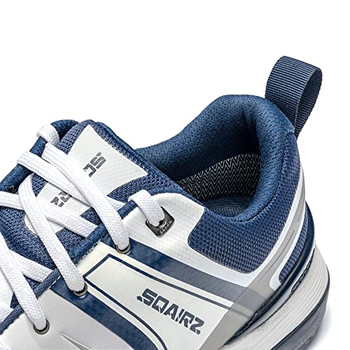 SQAIRZ Speed Men's Athletic Golf Shoes, Golf Shoes, Designed for Balance & Performance, Replaceable Spikes, Waterproof, Golf Shoes Men with Spikes, Mens Golf Shoes, Golf Footwear White/Navy