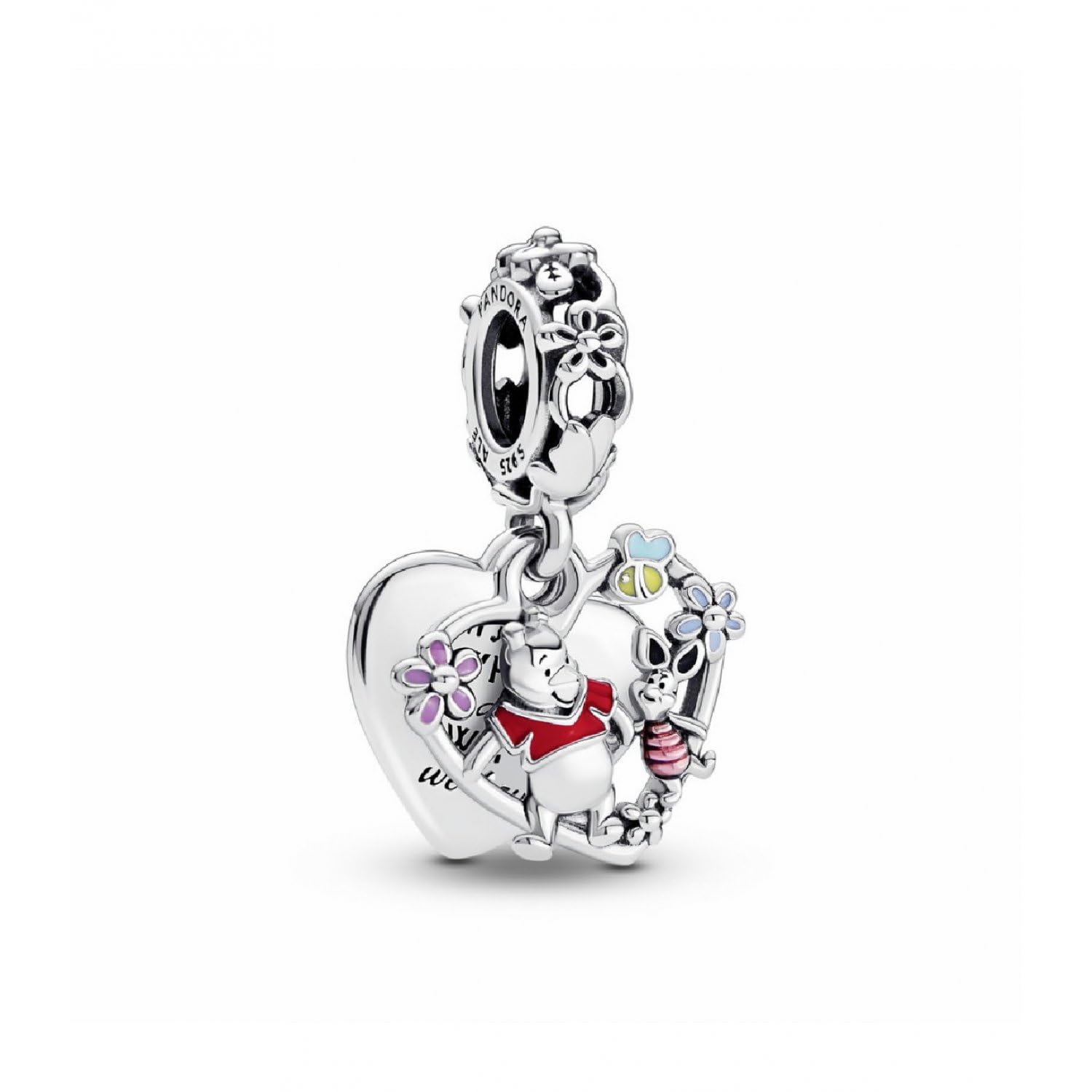 PANDORA 792214C01 Disney Winnie The Pooh & Piglet Double Dangle Charm