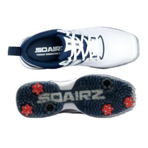 SQAIRZ Speed Men's Athletic Golf Shoes, Golf Shoes, Designed for Balance & Performance, Replaceable Spikes, Waterproof, Golf Shoes Men with Spikes, Mens Golf Shoes, Golf Footwear White/Navy