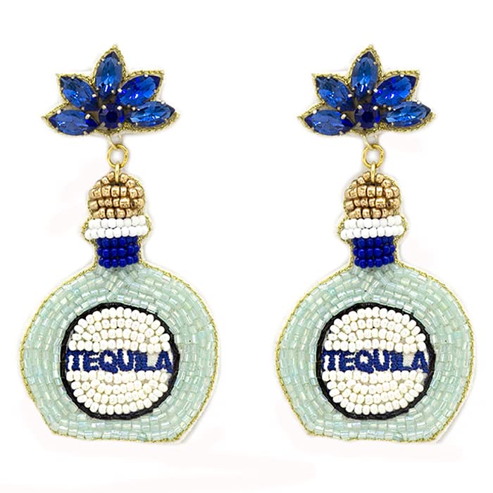 Emulily Beaded Tequila Post Earrings Handmade Tequila Earrings