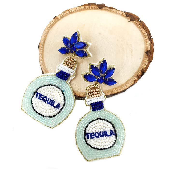 Emulily Beaded Tequila Post Earrings Handmade Tequila Earrings