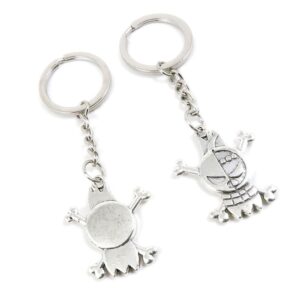 100 pieces keychain keyring door car key chain ring tag charms supplies y7no4y pirate skull sings