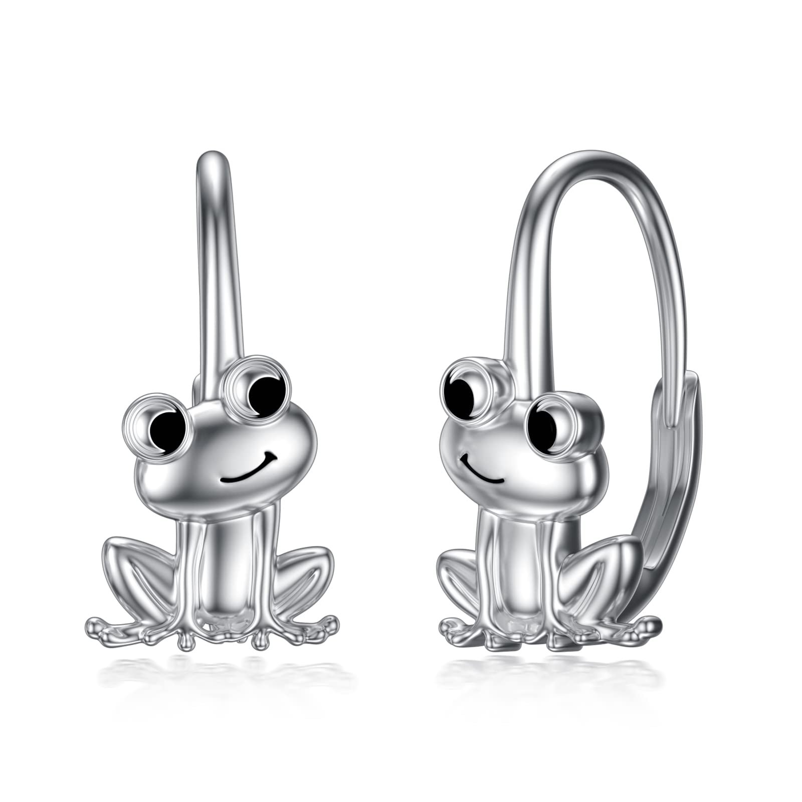 MEIDERBO Frog Earrings S925 Sterling Silver Hypoallergenic Frog Hoop Earrings Women Frog Jewelry Gifts for Daughter