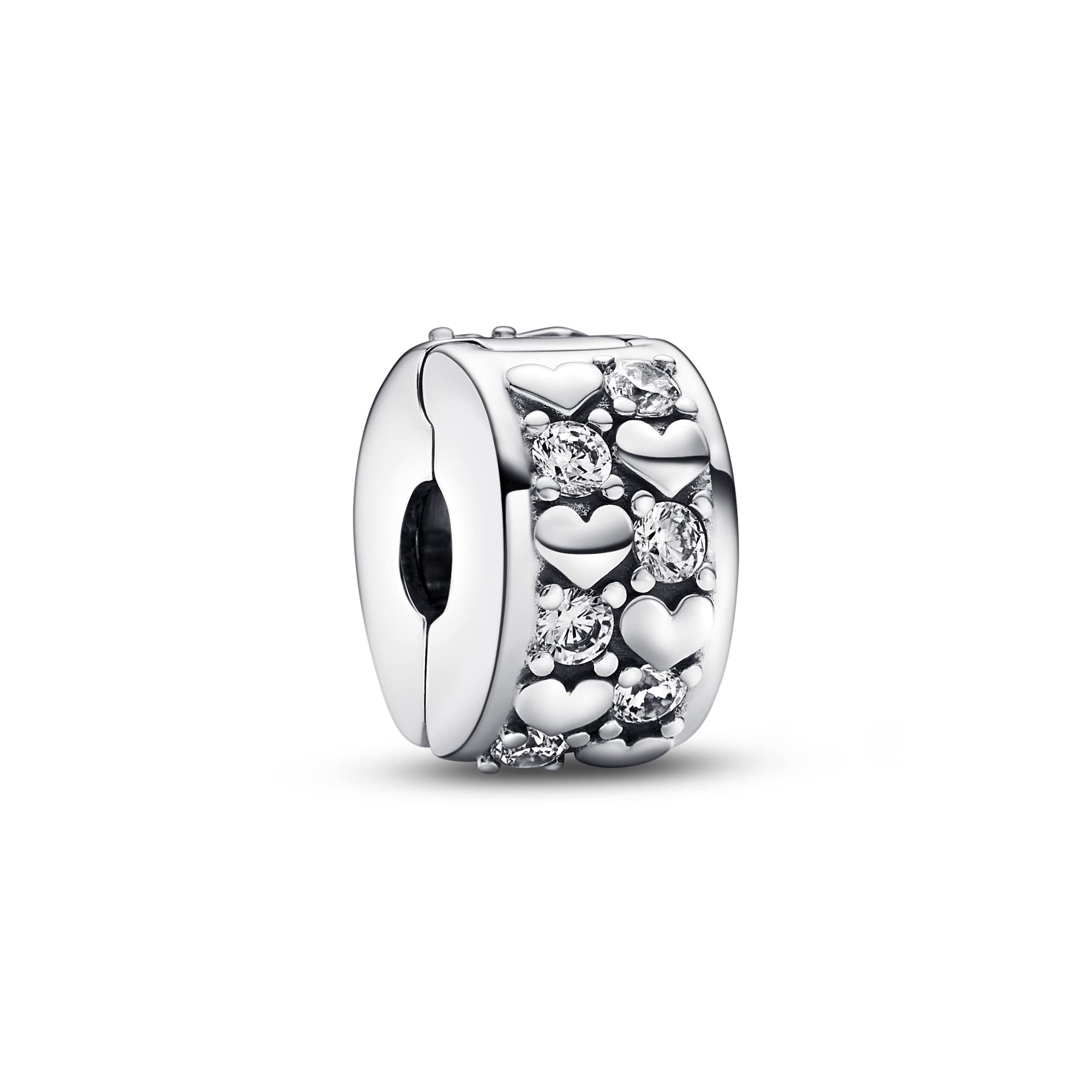 Pandora Infinite Hearts Sparkling Clip Charm Silver One Size