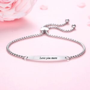 LYMYF Bracelets for Women Teen Girls Handcraft Inspirational Jewelry Encouragement Inspired Link Chain Bracelet Gift for Girlfriend Sister Wife Motivational Women's Link Bracelets