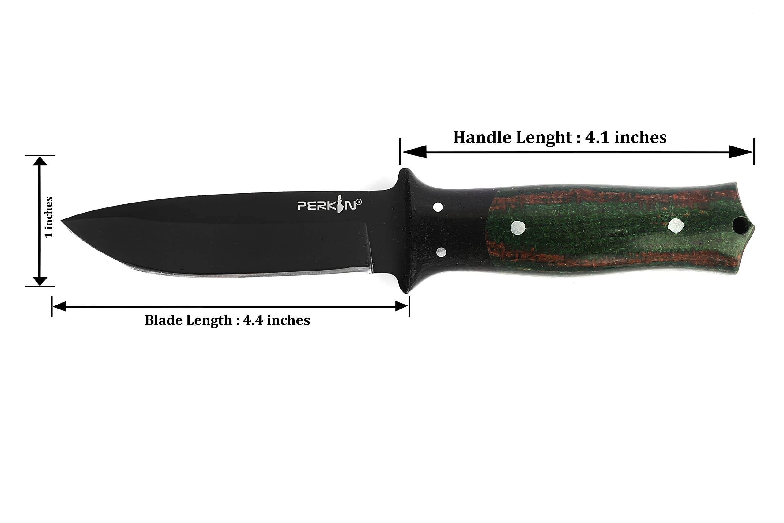 Perkin Hunting Knife With with Leather Sheath Full Tang Fixed Blade Knife Bushcraft Knife - HUNTER DELTA