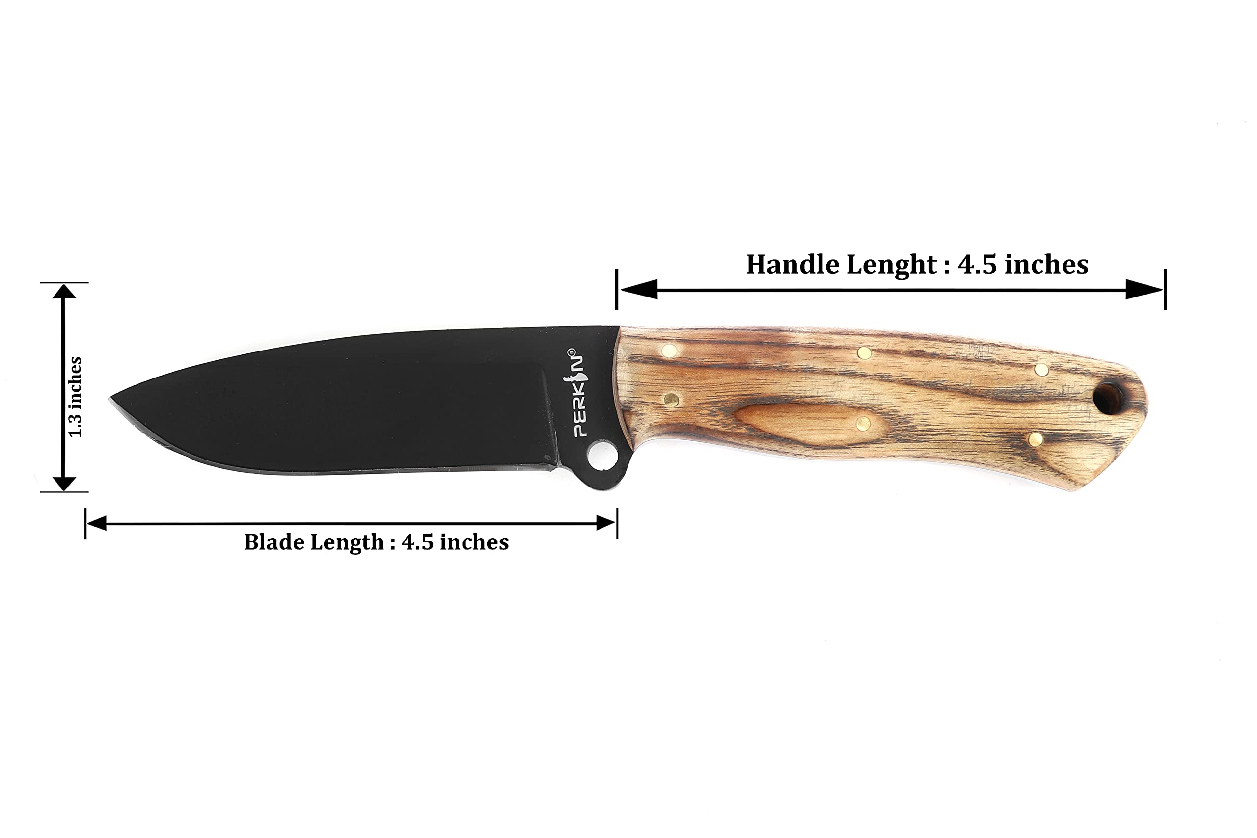 Perkin Hunting Knife With with Leather Sheath Full Tang Fixed Blade Knife Bushcraft Knife - Hunter522