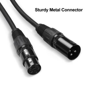 Gruolin 10ft DMX Cable, 4 Pack 3m DMX Light Cables DMX Wires, 3-Pin XLR Male to Female Stage Signal Cable with Metal Connectors for DMX512 Stage & DJ Lighting fixtures