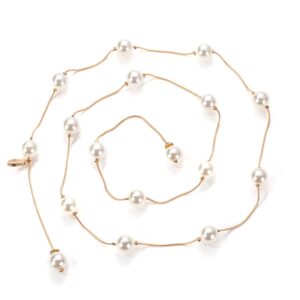 pearl waist chain belly chain belt body chain accessories for women fashion colorfast pearl body chain jewelry women's metal chain flower pearl belts silver (gold)