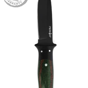 Perkin Hunting Knife With with Leather Sheath Full Tang Fixed Blade Knife Bushcraft Knife - HUNTER DELTA