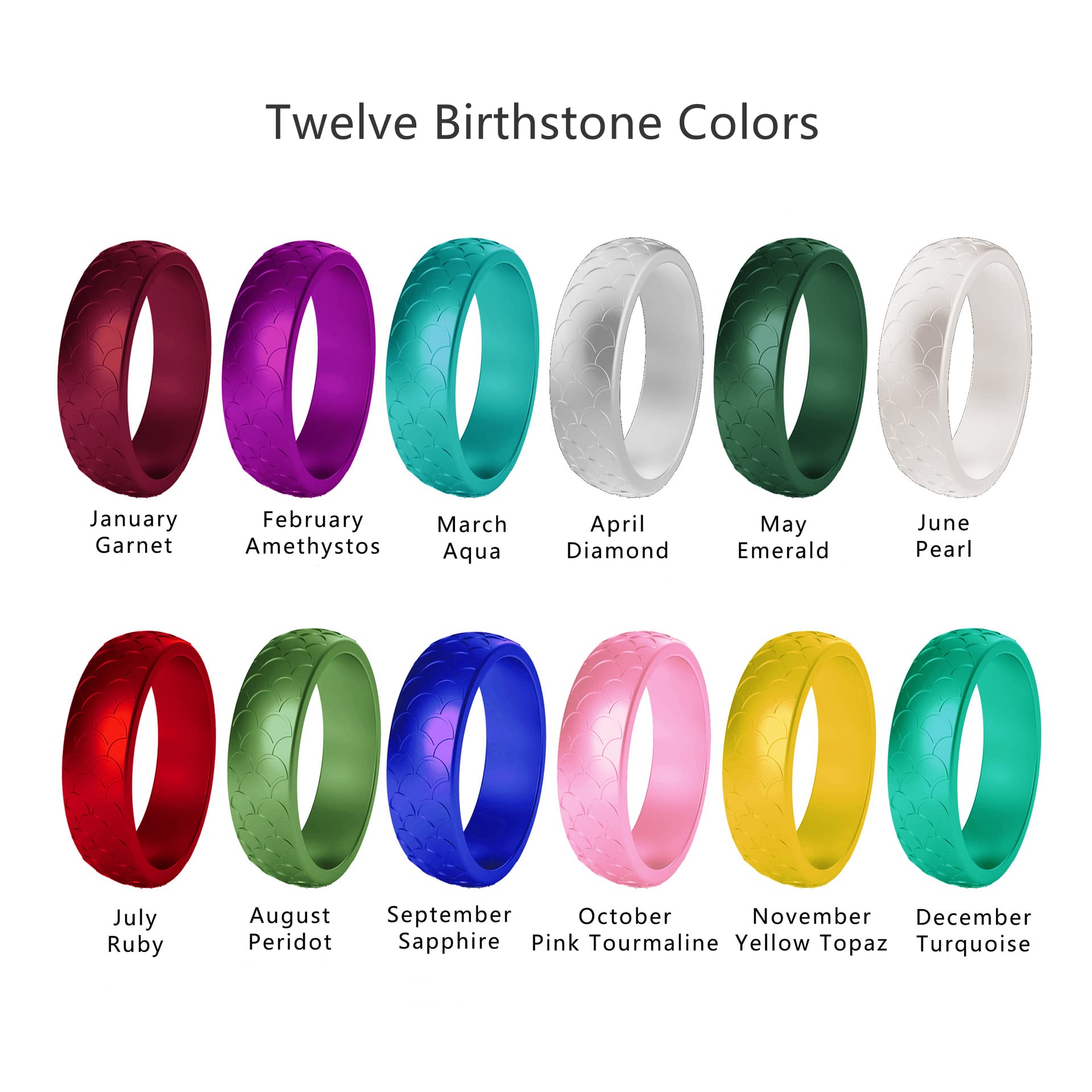 Birthstone Color Silicone Band Rings for Men Women Boys and Teen Girls Soft Flexible Rubber Knuckle Pinky Stackable Thin Rings Breathable Sports Gym Yoga Work Out Finger Rings Set (July, 9)