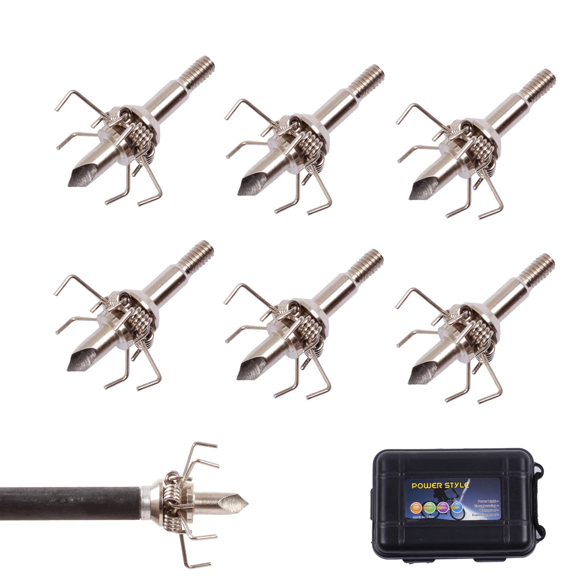 Aolvlulr Archery Judo Broadheads 100 Grain Points Tips with Storage Box Hunting Arrowheads for Crossbow Recurve Bow and Compound Bow