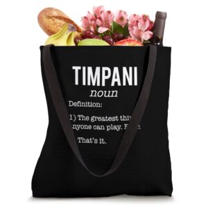 Timpani Funny Definition Humor - Timpani Lovers Tote Bag