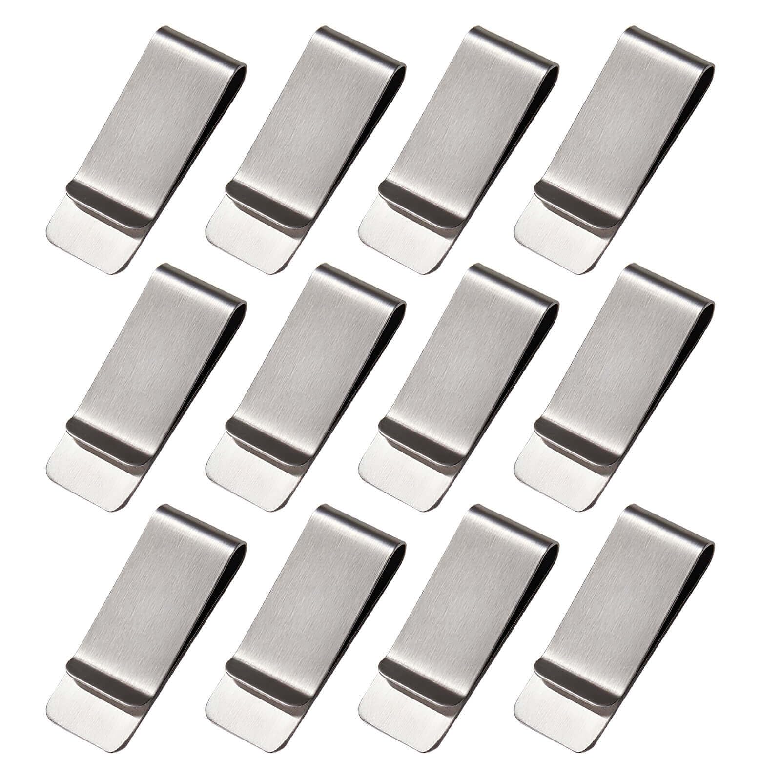 Mvwarj 12-Pack Stainless Steel Money Clip for Men Slim Bulk Money Clip for Cash and Credit Cards Holder Minimalism Front Pocket Wallet Clip (Silver)