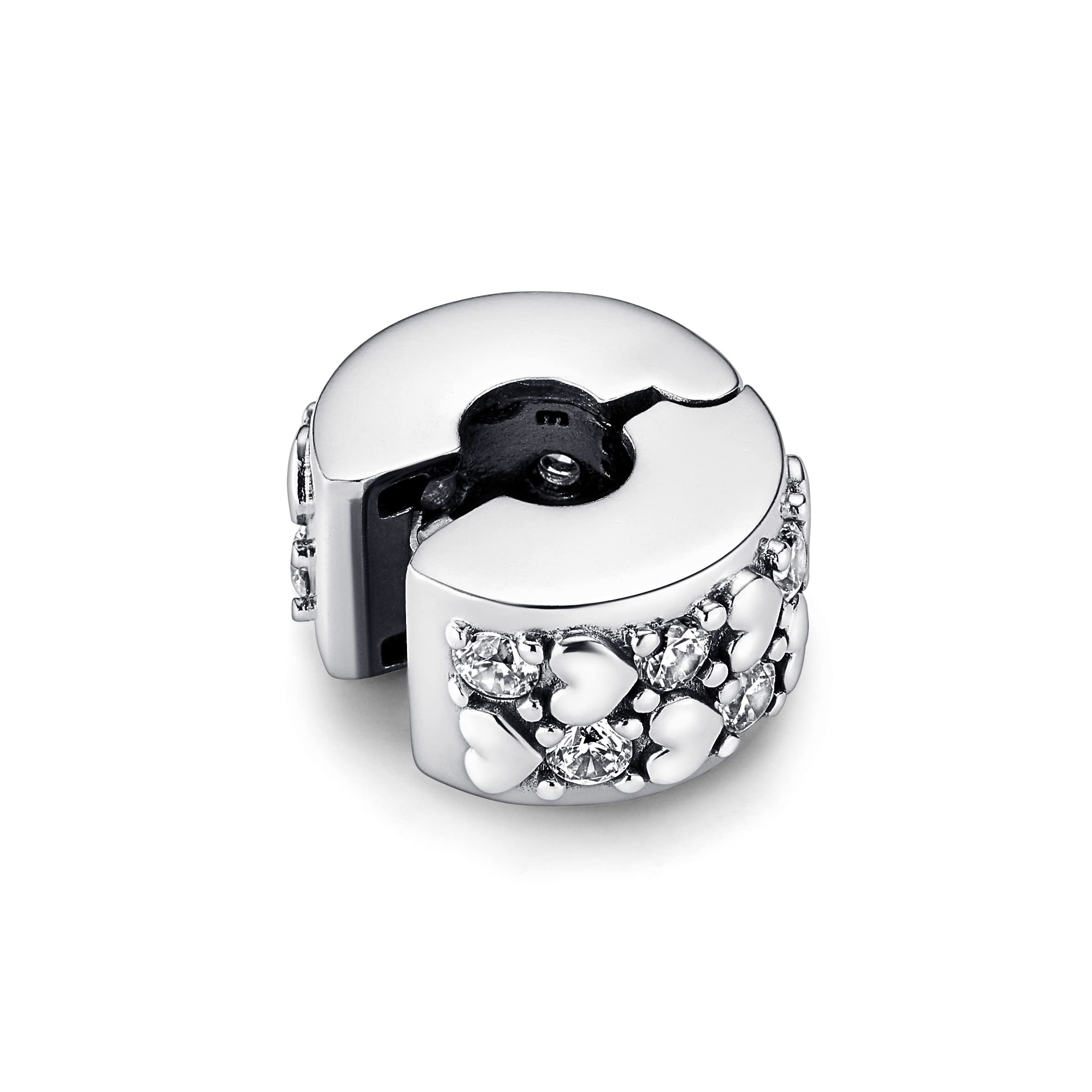 Pandora Infinite Hearts Sparkling Clip Charm Silver One Size