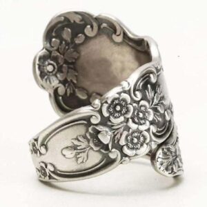 925 Sterling Silver Oxidized Spoon Ring Adjustable Ring Jewelry Gifts for Women