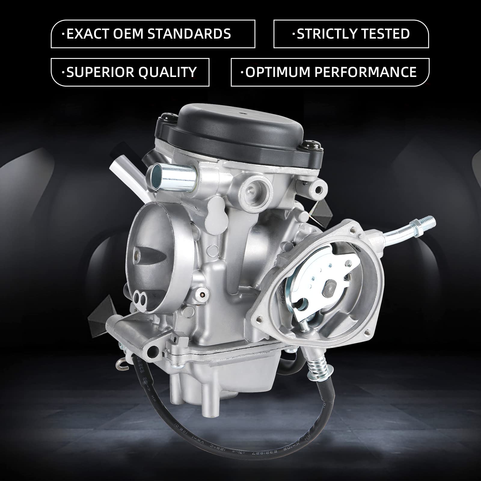 Carburetor Compatible with Yamaha 2000-2006 Big Bear YFM 400 YFM400,Kodiak 400,2007-2010 Wolverine 450,2007-2014 Grizzly 350 450 ATV With Cleaner Brush,Air Fiter,Fuel Filter