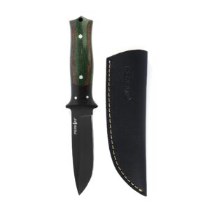 Perkin Hunting Knife With with Leather Sheath Full Tang Fixed Blade Knife Bushcraft Knife - HUNTER DELTA