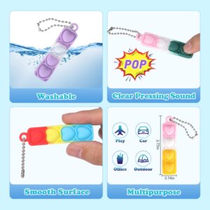 100 PCS Mini Pop Fidget Keychain Toys,Easter Silicone Mini Pop Bulk Fidget Keychain Toy Party Favors, Push Poping Bubble Sensor Toy, Office Desk Toy for Kids Adults