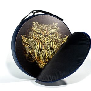 Vegan Shaman "Owl Soul" Drum 20'' | Healing Sound Therapy | Tunable Frame Drum | Water Resistant Membrane | Deep Bass Sacred Sound | With a Soft Protecting Bag