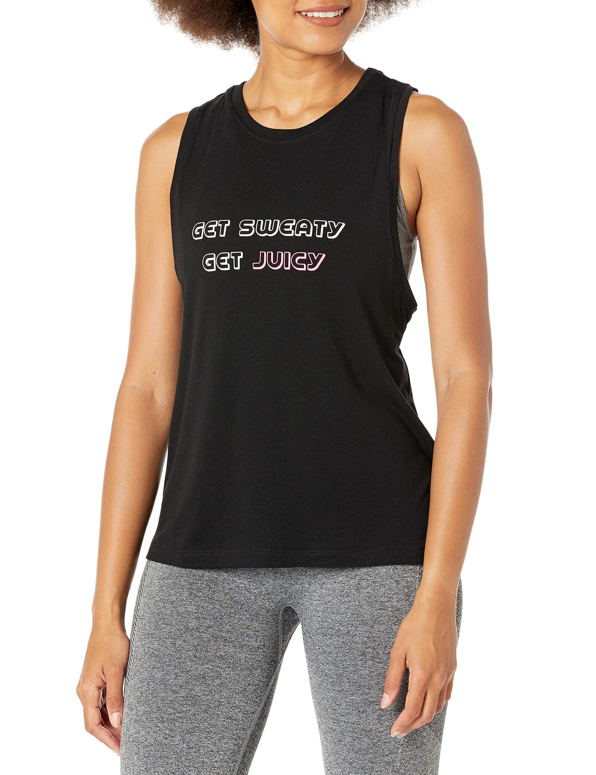 Juicy Couture Women's Performance Sport Logo Tank, Juicy Black, Small