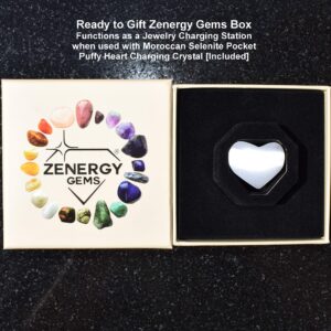 Zenergy Gems Charged Premium Natural Nephrite Inca Jade Chip Bead Bracelet + Moroccan Selenite Charging Crystal [Included]