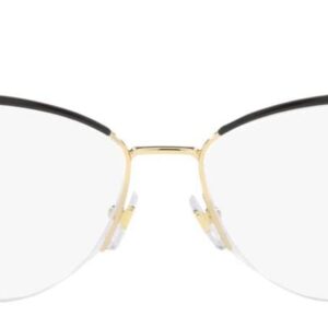 Versace VE 1280 1433 Gold/Black Metal Cat-Eye Eyeglasses 55mm