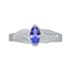 Kaius Jewels 925 Sterling Silver Natural Tanzanite Gemstone Birthstone Silver Jewelry Women Ring Size Us-8.5