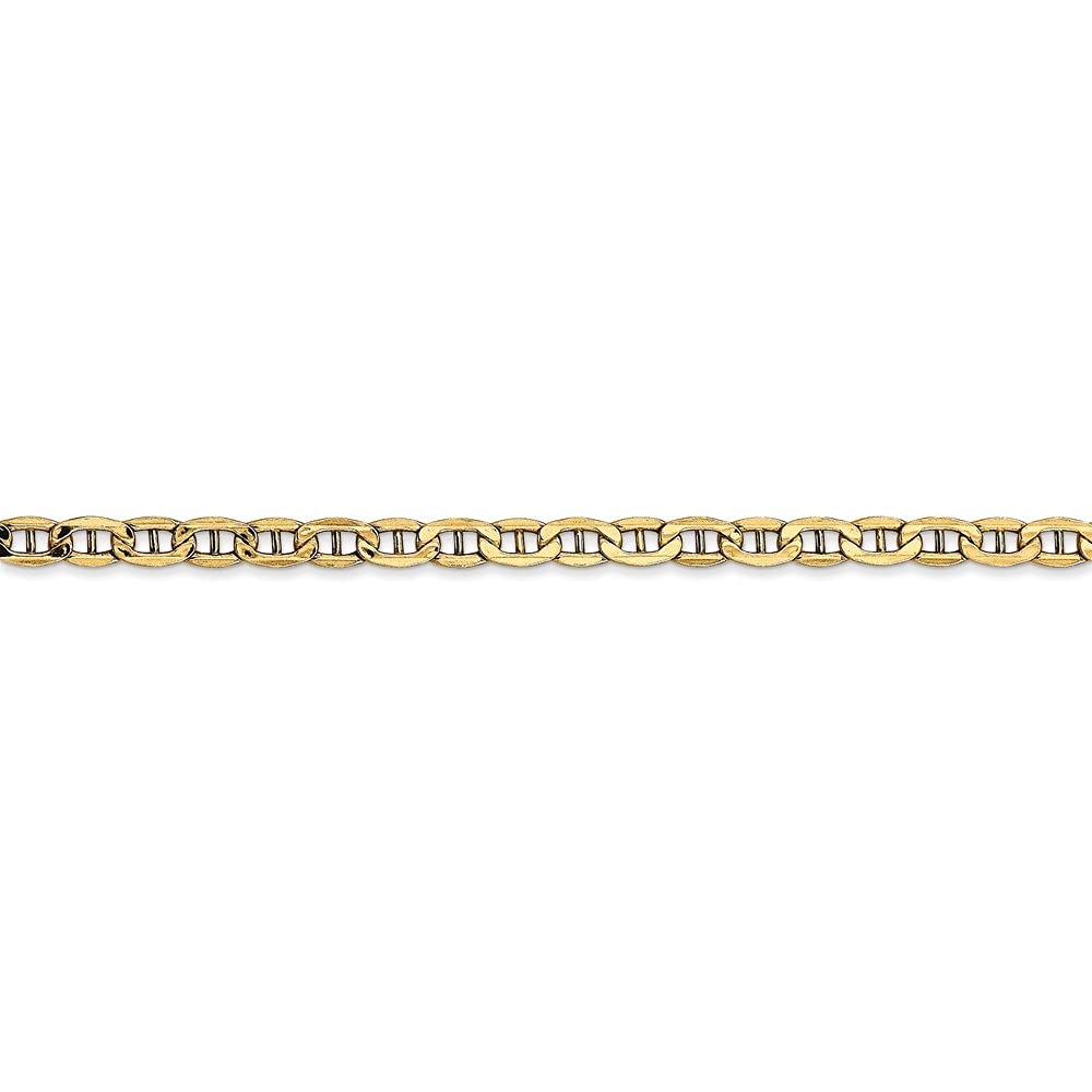 Diamond2Deal 14k Yellow Gold 3.20mm Anchor Chain Anklet 10" Women