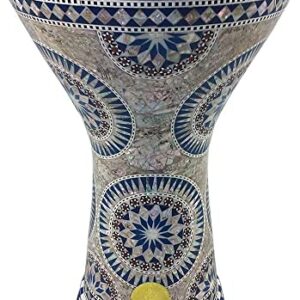 New Gawharet El Fan Sombaty 18.5"/19"/21" Drum Darbuka tabla doumbek mother of pearl musical instrument Egyptian handmade with luxry bag (Blue Nile 19")