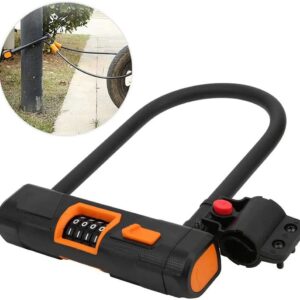 XIXIDIAN Bike U Lock Heavy Duty Bike Lock Bicycle Lock,U Lock and 4 ft Length Security Cable with Sturdy Mounting Bracket