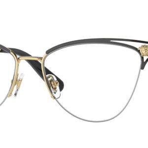 Versace VE 1280 1433 Gold/Black Metal Cat-Eye Eyeglasses 55mm