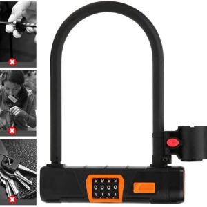 XIXIDIAN Bike U Lock Heavy Duty Bike Lock Bicycle Lock,U Lock and 4 ft Length Security Cable with Sturdy Mounting Bracket