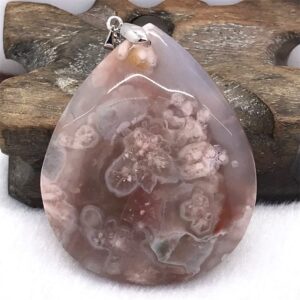 DUOVEKT Natural Cherry Agate Pendant Jewelry For Women Men 53x44x12mm Beads Lucky Crystal Stone Sliver Gemstone AAAAA