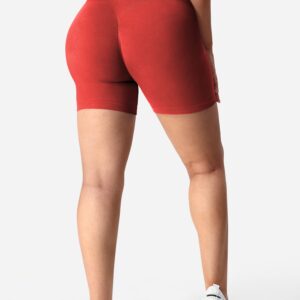 YEOREO Women Intensify Athletic Shorts Seamless Scrunch Workout Shorts High Waisted Active Gym Yoga Shorts Formula Red XS