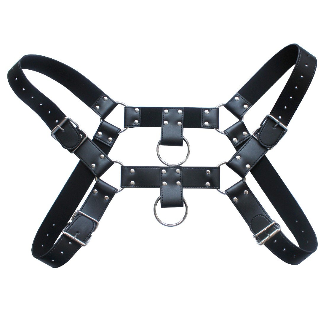 ARRXHH Leather Men's Shiny Body Chest Harness Belt Adjustable Buckle Straps Costume Party Carnival