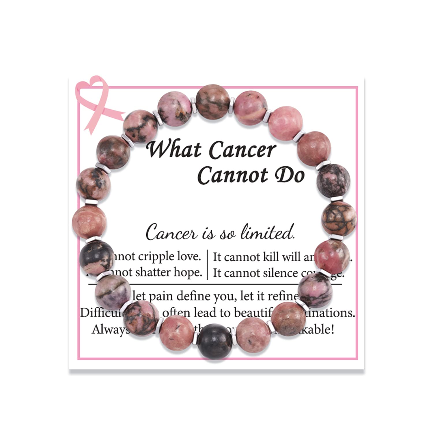 JOGDIAM Breast Cancer Survivor Gifts Bracelets for Woman Breast Cancer Awareness Accessories Motivational Encouragement Inspirational Gifts for Women Best Friend Sister