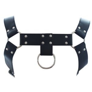 ARRXHH Leather Men's Shiny Body Chest Harness Belt Adjustable Buckle Straps Costume Party Carnival