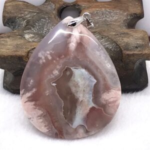 DUOVEKT Natural Cherry Agate Pendant Jewelry For Women Men 53x44x12mm Beads Lucky Crystal Stone Sliver Gemstone AAAAA